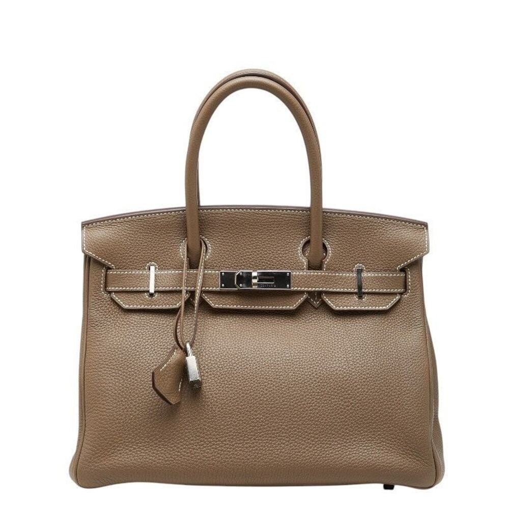 Hermes Togo Birkin 30 Retourne Handbag X Stamp 2016 Etoupe Silver Hardware Gray